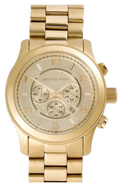 michael kors gold runway watch review|Michael Kors oversized runway watch.